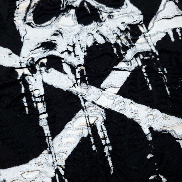 READ Dolls Kill Widow Toxic For Life Shredded Top Shirt Black Size Large - Picture 5 of 10